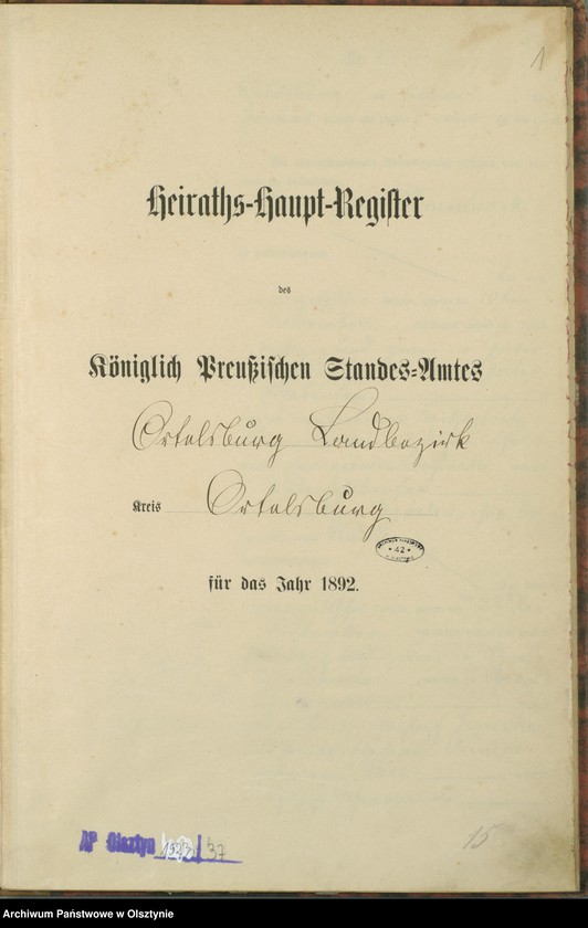 image.from.unit.number "Heiraths-Haupt-Register Nr 1 - 14"