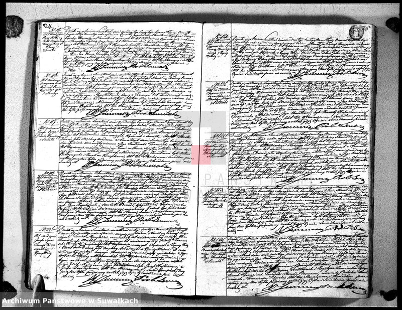 image.from.unit.number "Księga duplikat urodzonych, zaślubionych i umarłych urzędnika stanu cywilnego, parafyi suwalskiey na rok 1834"