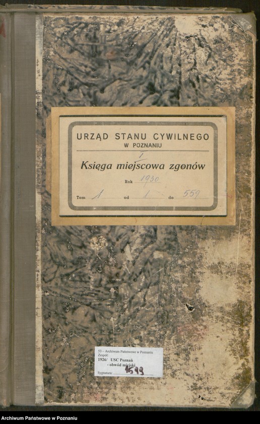 Obraz 2 z jednostki "Księga miejscowa zgonów tom I [Rejestr główny zgonów]"
