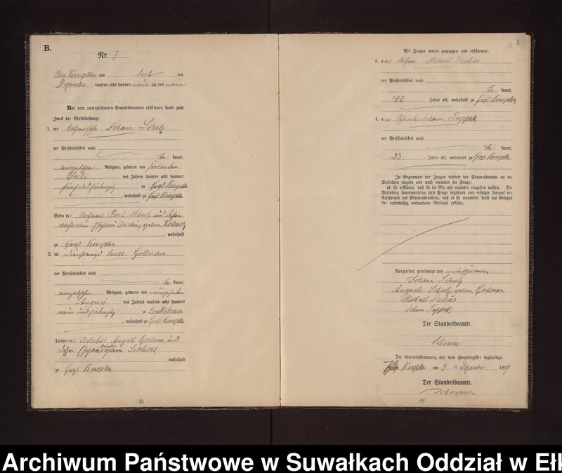 image.from.unit.number "Heiraths-Neben-Register des Preussischen Standes-Amtes Gross Konopken Kreis Loetzen"