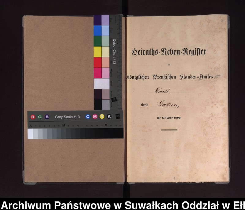 image.from.unit.number "Heiraths-Neben-Register des Königlichen Preussischen Standes-Amtes Gneist Kreis Loetzen"