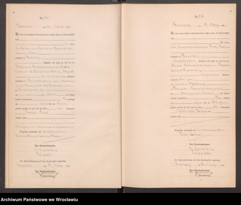 image.from.unit.number "księga urodzeń Urzędu Stanu Cywilnego w Goszczu (Goschütz) 1900"