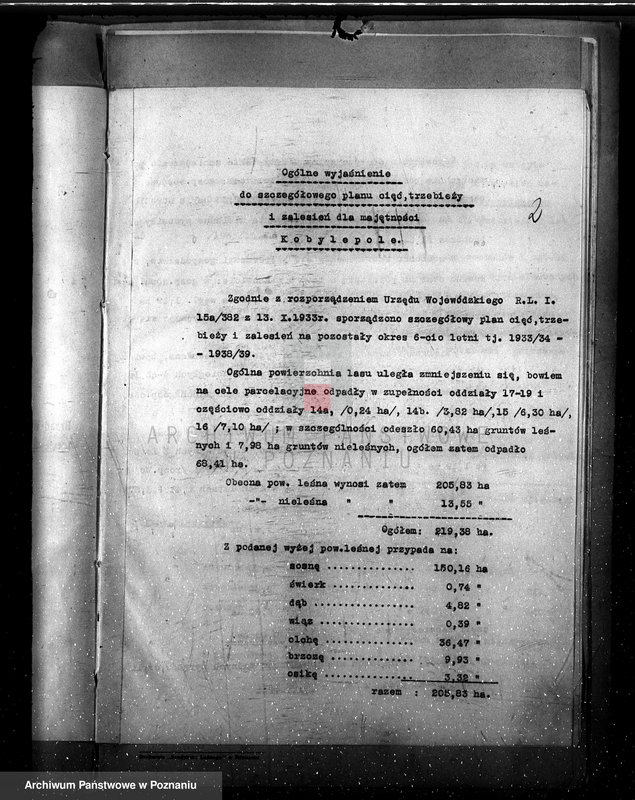 Obraz 6 z jednostki "Program urządzenia gospodarstwa leśnego dla lasu majętności Kobylepole powiat poznański 1933/34-1938/39"