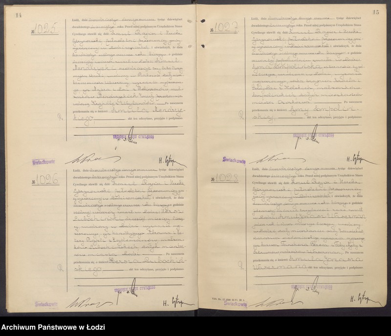 Obraz 10 z jednostki "Akta zgonów od numeru 999 do numeru 1969"