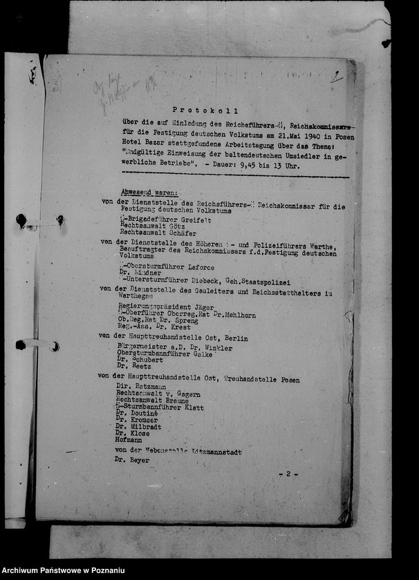 Obraz 6 z jednostki "Protokoły konferencji w sprawie umocnienia niemczyzny w Kraju Warty"