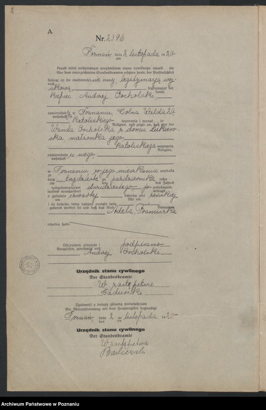 Obraz 4 z jednostki "Księga urodzeń odpis tom VII [Rejestr poboczny urodzeń]"