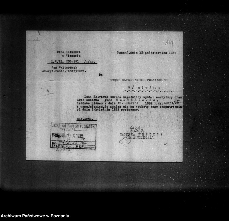 Obraz 19 z jednostki "Akta osobiste Walterbacha Jana komisarza obwodowego w Trzemesznie"
