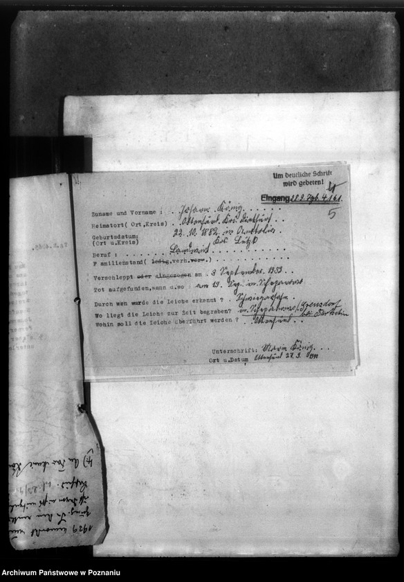 Obraz 9 z jednostki "Johann König ans Ottensund, Kreis Dietfurt (Żnin)"