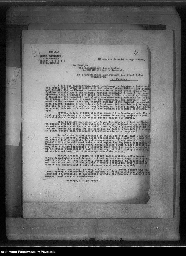 Obraz 6 z jednostki "/Sprawy związane z parcelacją majątku Kowalewo powiatu konińskiego"