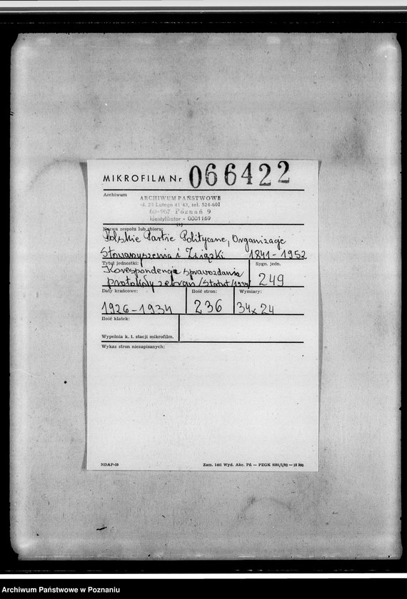 Obraz 2 z jednostki "Stowarzyszenie "Polonia-Italia" w Poznaniu: a/ Sprawozdanie z działalności /1926-1927/, b/ Protokoły walnych zebrań /1927, 1933/, c/ Statut /1934 rok/, d/ Korespondencja"