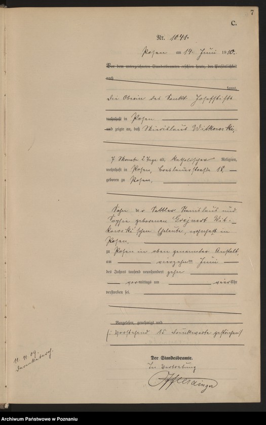 Obraz 8 z jednostki "Księga miejscowa zgonów tom III [Rejestr główny zgonów]"