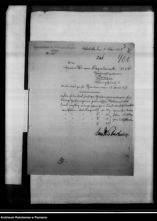 Obraz 7 z jednostki "Korespondencja - listy jeńców wojennych o pomoc materialną z obozu Zgorzelice."