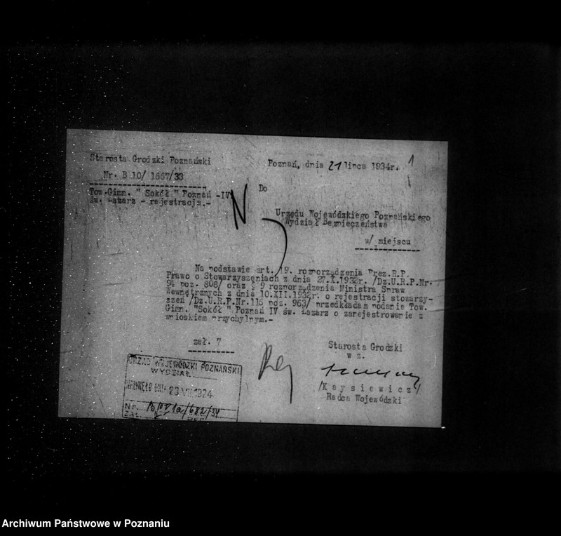 Obraz 5 z jednostki "/Towarzystwo Gimnastyczne Sokół Poznań IV św. Łazarz w Poznaniu - rejestracja/"