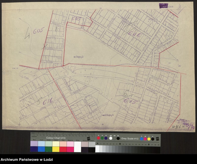 Obraz 1 z jednostki "Plan m. Łodzi 1:2000 z oznaczeniem podziału miasta na Obwody Komitetów Blokowych. Sekcja SO 81"