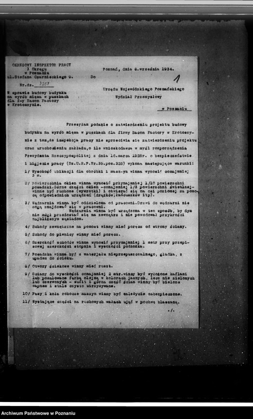 Obraz 5 z jednostki "Zatwierdzenie zakładu przemysłowego /Rzeźnia Miejska/ w Krotoszynie"