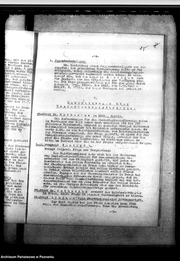 Obraz 19 z jednostki "Besprechungen einer Ministerialkommission über öffentliche Fürsorge und Jugendwohlfahrt in Kalisch"