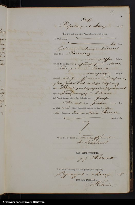 Obraz 20 z jednostki "Geburts-Neben-Register Nr 1 - 121"