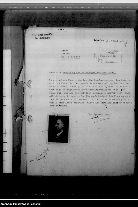 Obraz 5 z jednostki "Kern, Rudolf, Personalkten des Amtsinspektors"