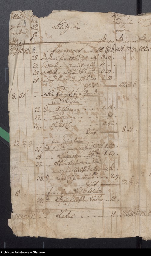 image.from.unit.number "Hospital Bau - Rechnung über Einnahme und Ausgabe Geld"