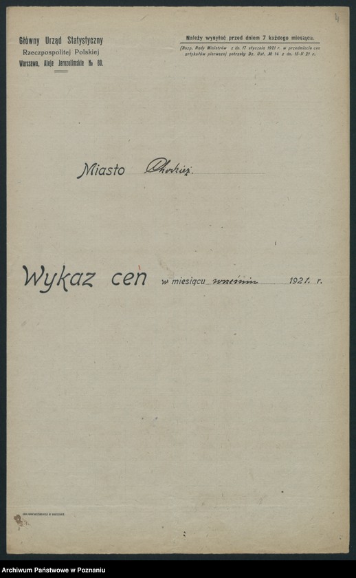 Obraz 6 z jednostki "[Wykazy cen z września 1921 roku w miastach województwa poznańskiego i pomorskiego]"