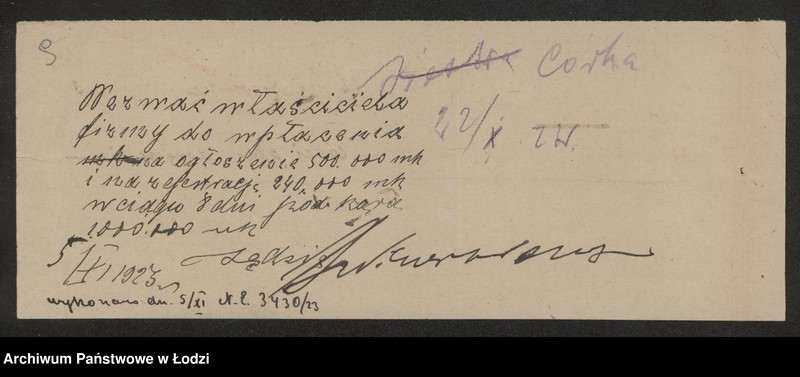 Obraz 11 z jednostki "Fajwel Salomonowicz- wyrób chustek i towarów manufakturowych"