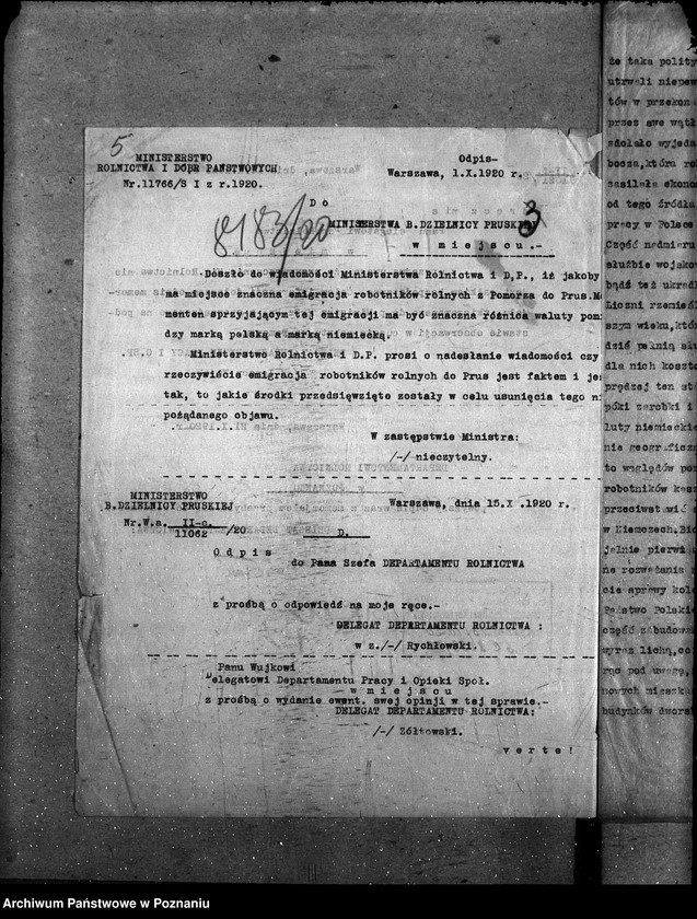 Obraz 9 z jednostki "Sprawy szczegółowo-administracyjne Emigracja robotników rolnych"