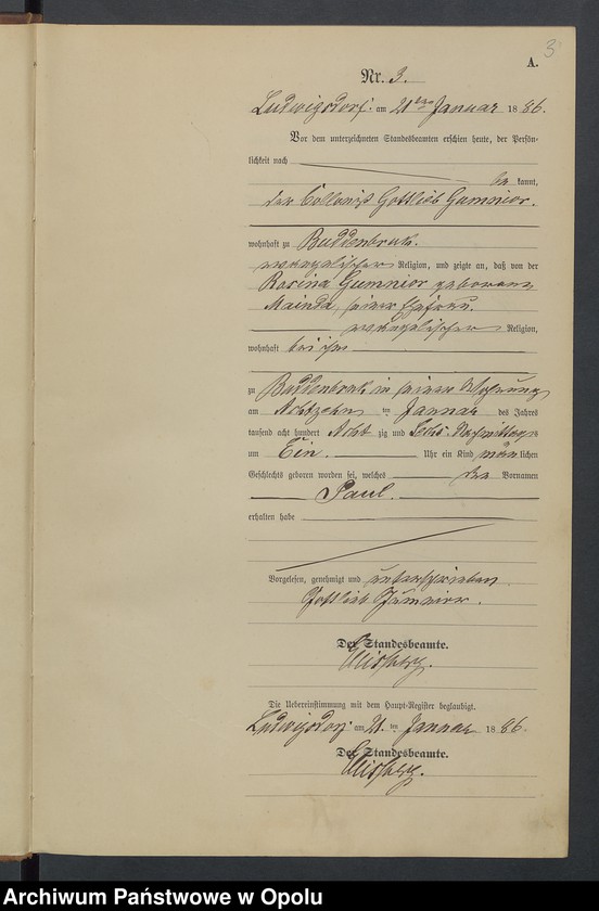 image.from.unit.number "Geburts-Neben-Register Standesamts Ludwigsdorf pro 1886"