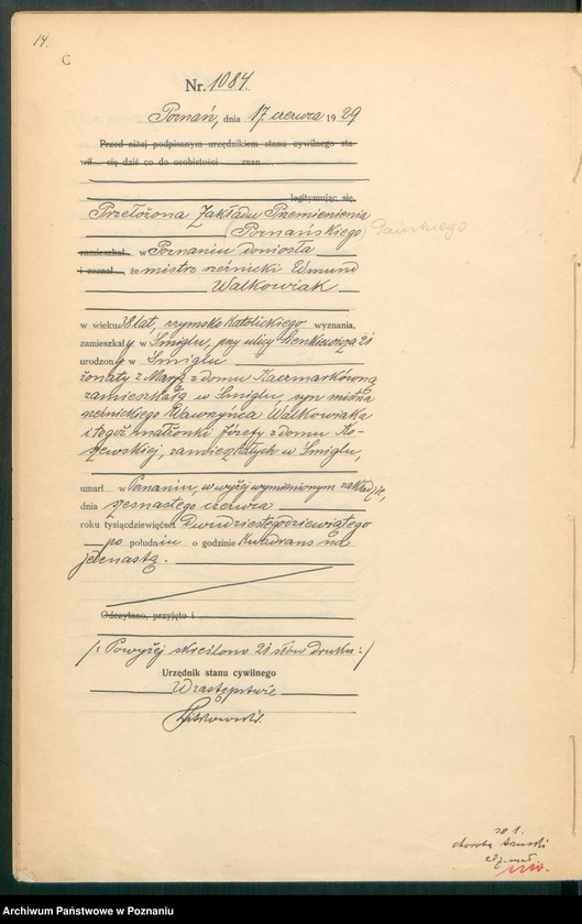 Obraz 16 z jednostki "Księga miejscowa zgonów tom III [Rejestr główny zgonów]"