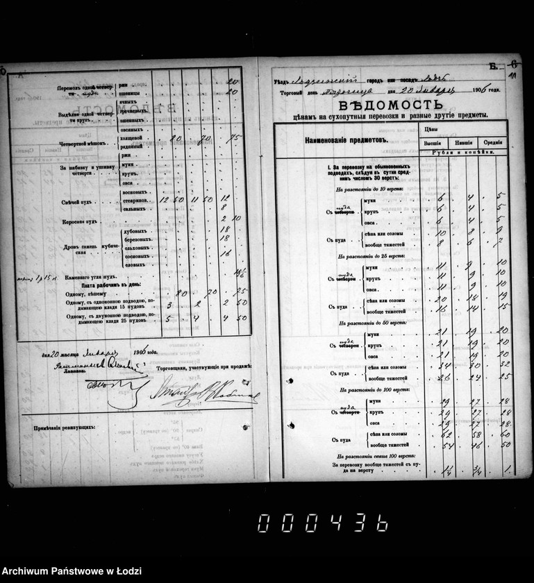 Obraz 10 z jednostki "Fora´lnaja kniga dlja zapisyvanija torgovych cen na proviant i furaž v gorode Lodzi s 1 janvarja 1906 goda po 1 janvarja 1912 goda"