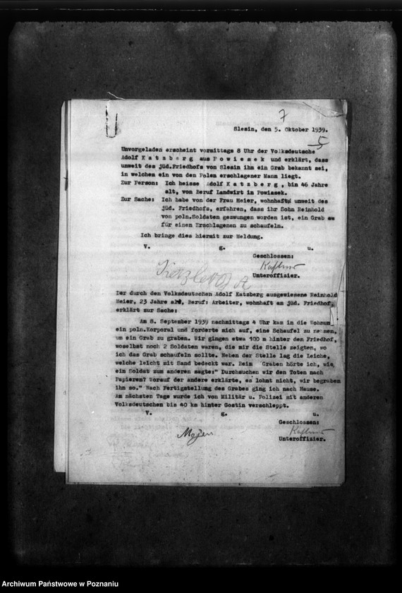 Obraz 12 z jednostki "Schriftwechsel aus verschiedenen Kreisen - w sprawie zmarłych miejscowych Niemców"