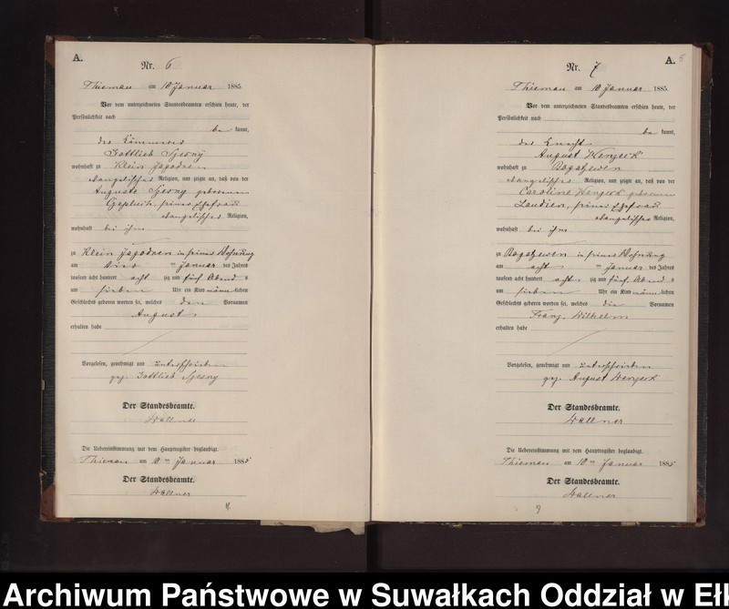 image.from.unit.number "Geburts-Neben-Register des Preussischen Standes-Amtes Rydzewen Kreis Loetzen"