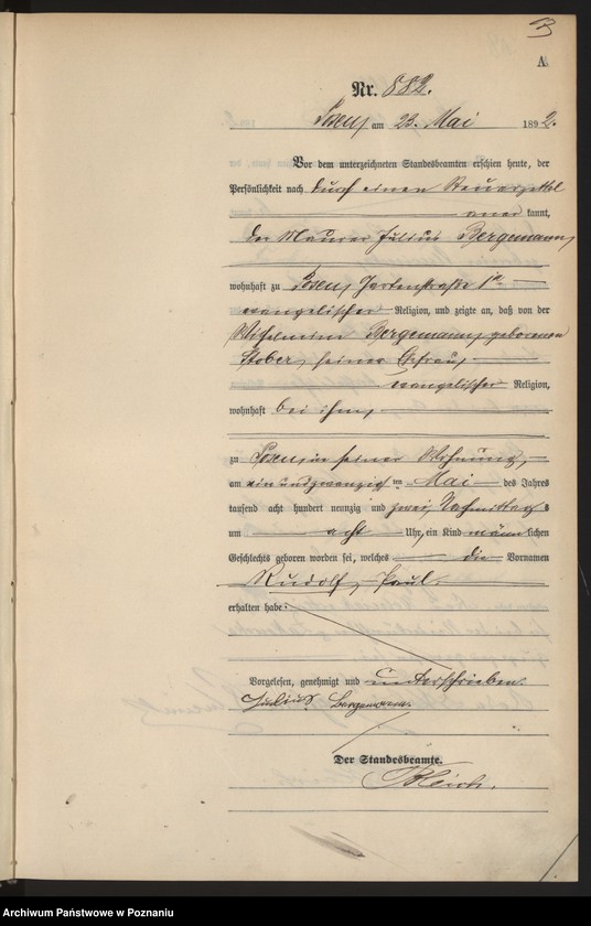 Obraz 20 z jednostki "Księga urodzeń t. III"