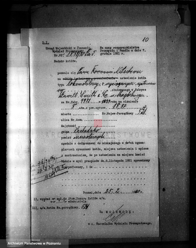 Obraz 14 z jednostki "Tartak R. Nitsche w Zachodzku, pow. nowotomyski nr woj. 521"