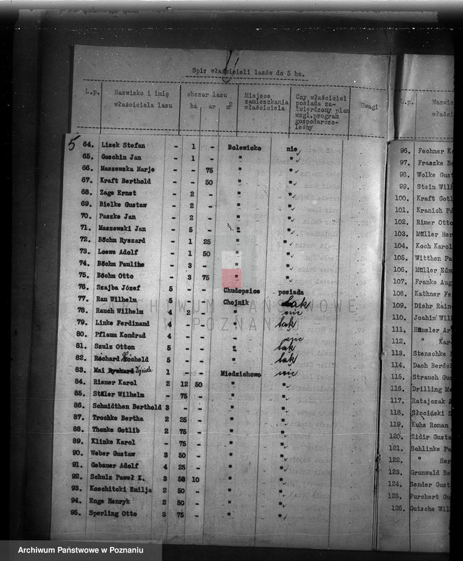 Obraz 9 z jednostki "Spis właścicieli lasów do 30 ha powiat nowotomyski"