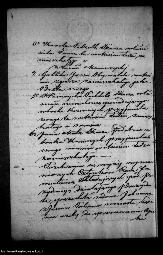 Obraz 8 z jednostki "Akta tyczące się ustanowienia opieki nad nieletnimi Amalią, Marią, Natalią, Juliuszem i Gotlibem Palmer po zmarłym Janie Palmer farbiarzu"