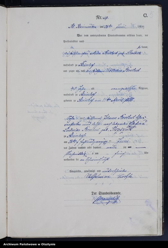 image.from.unit.number "Sterbe-Haupt-Register Nr 55 - 116 /część księgi/"