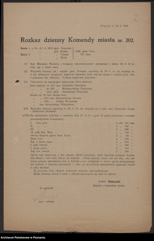 Obraz 4 z jednostki "/Rozkazy Komendy Miasta Poznania/, nr 201-339."