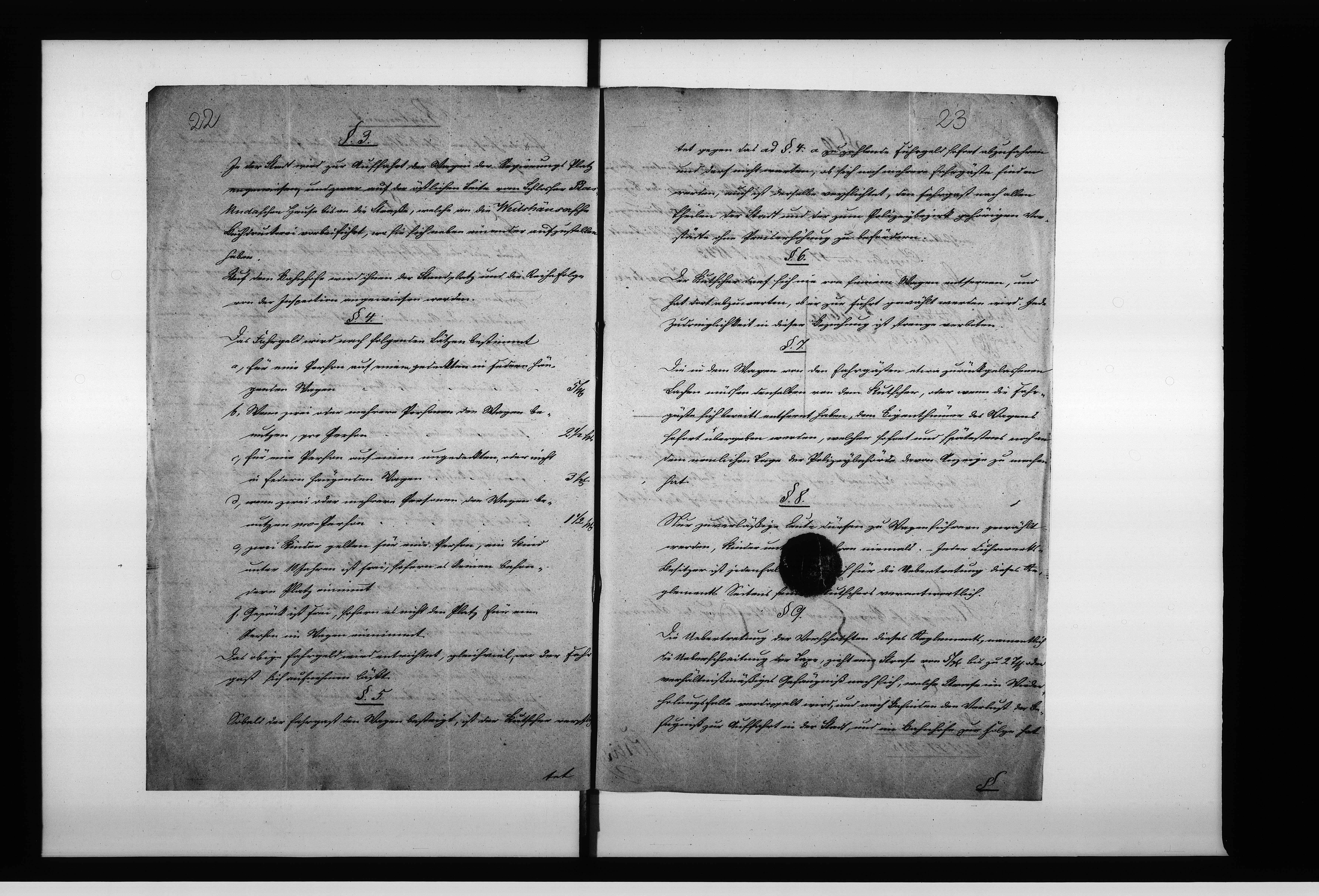 Obraz 19 z jednostki "Acta des Magistrats zu Oppeln betreffend: den Entwurf des Reglements für diejenigen hiesigen Lohnkutscher, welche das Personen Fuhrwerk nach dem Bahnhofe zu Sczepanowitz jetzt zu Oppeln betrieben Vol: I"