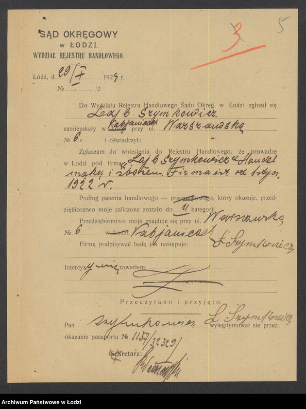 Obraz 7 z jednostki "Lejb Szymkowicz- handel mąką i zbożem"