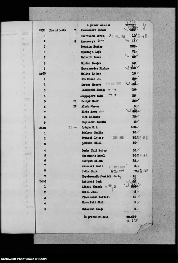 Obraz 11 z jednostki "Rejestr poborczy"