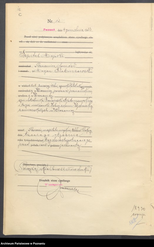 Obraz 14 z jednostki "Księga miejscowa zgonów tom I [Rejestr główny zgonów]"