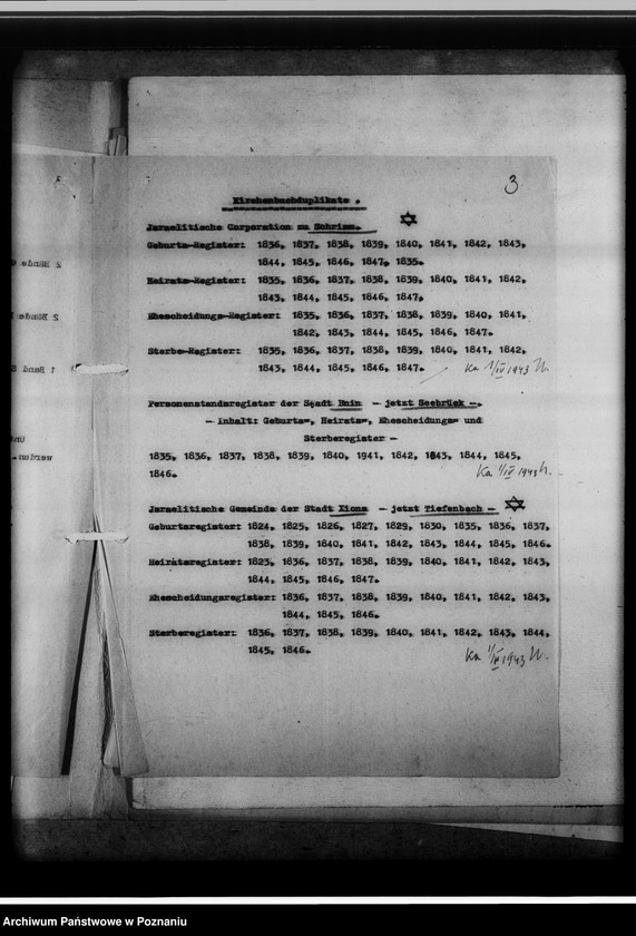 Obraz 7 z jednostki "Register der Juden, Dissidenten und Kirchenbuchduplikate [powiaty: śremski, średzki i wolsztyński]"