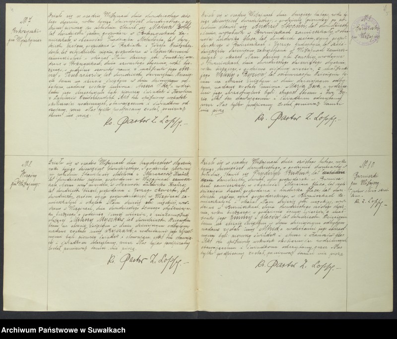 Obraz 5 z jednostki "Duplikat aktów urodzenia, ślubu i zejścia parafii Ewangelicko-Augsburskiej w Wiżajnach za rok 1920."
