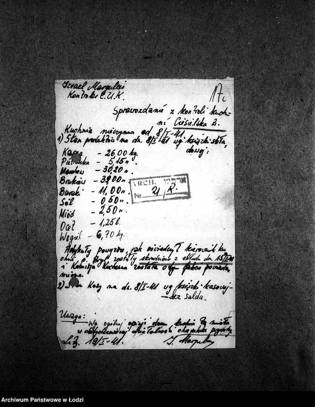 Obraz 20 z jednostki "[Kuchnie przy ul. Ciesielskiej 2, 9, 18. Działalność kuchni, personel, konsumenci, kontrole]"