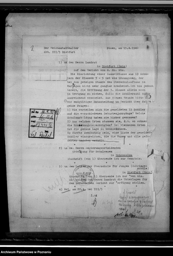 Obraz 6 z jednostki "Oberschulen in Dietfurt (Żnin), Wongrowitz und Gnesen"