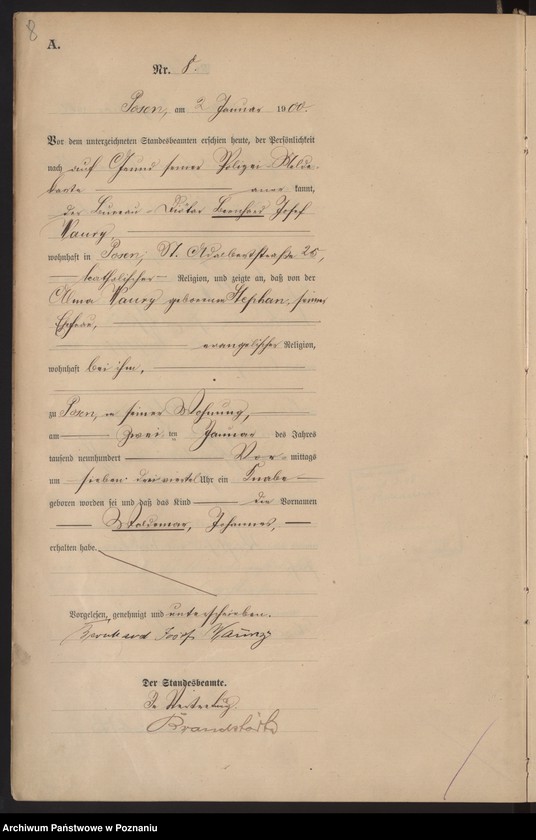 Obraz 11 z jednostki "Księga miejscowa urodzeń"