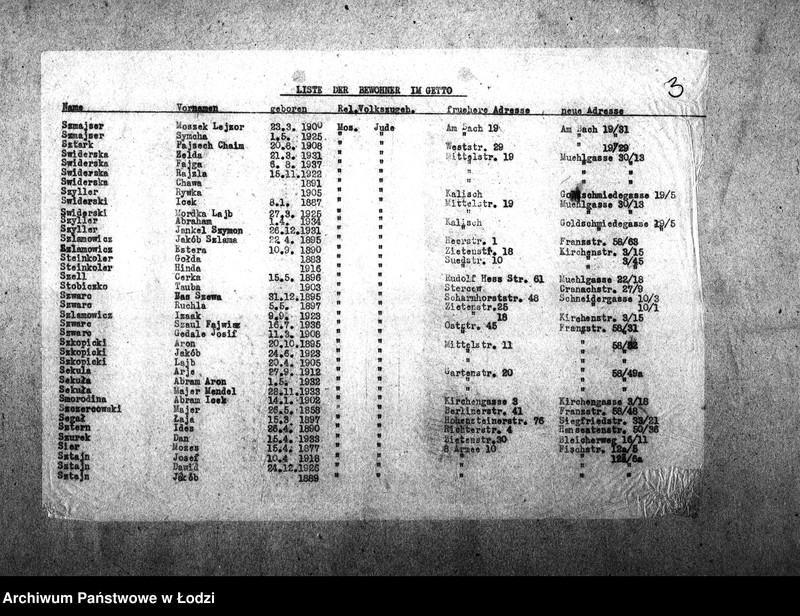 Obraz 6 z jednostki "[Alfabetyczny spis mieszkańców getta. Litera S]"