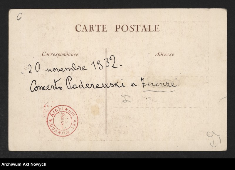 image.from.unit.number "I. J. Paderewski w latach 1892-1930. Fotografie wykonane w formacie kart pocztowych"