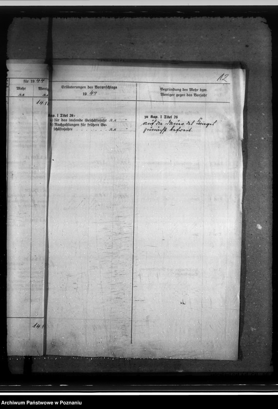 Obraz 16 z jednostki "Haushaltsplan 1944. Landesfremdenverkehrsverband - Reichsgau Wartheland"