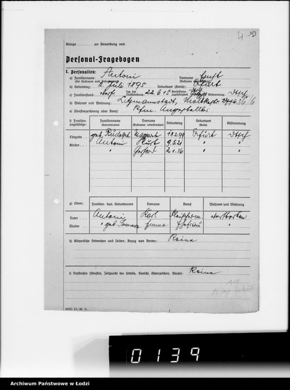 Obraz 9 z jednostki "Ausgeschiedene Angestellte. Lit.A-D"